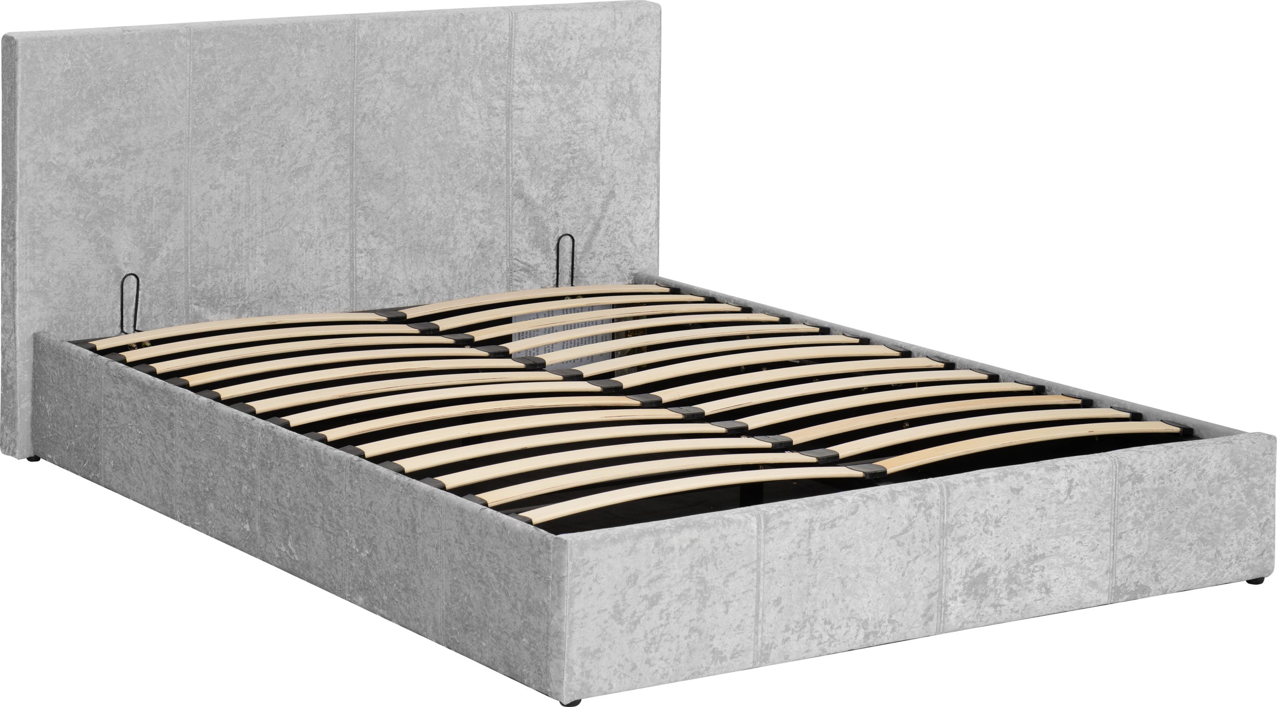 WAVERLEY 4'6" STORAGE BED - GREY CRUSHED VELVET